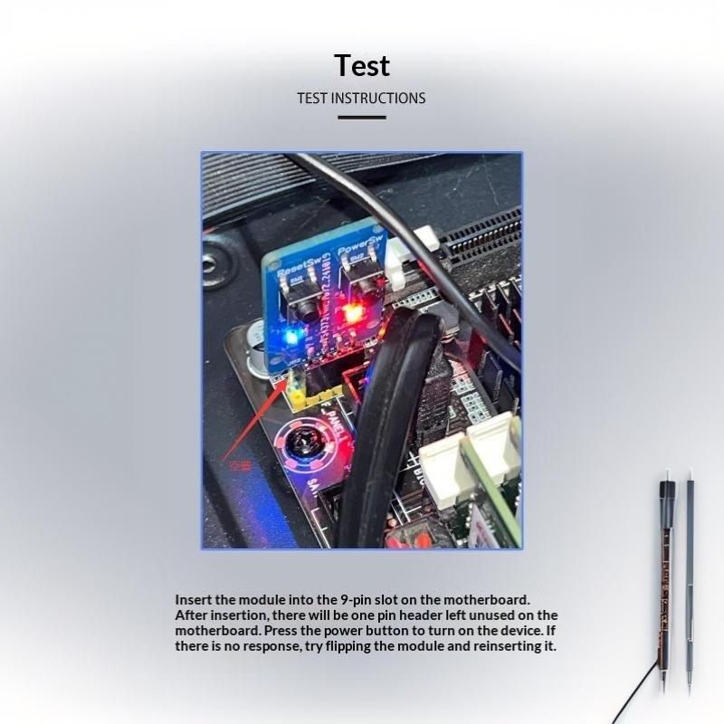 Pc Power Reset Switch External Module 9Pin Motherboard Header Power Led Indicator For Computer Case Test Board Repair Diy