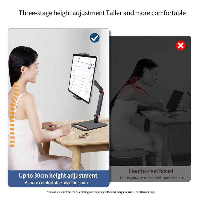 360 Rotation Retractable Lazy Height Adjustable Metallic Foldable Desktop Mobile Phone Holder Stand for Bulk Business Supplies