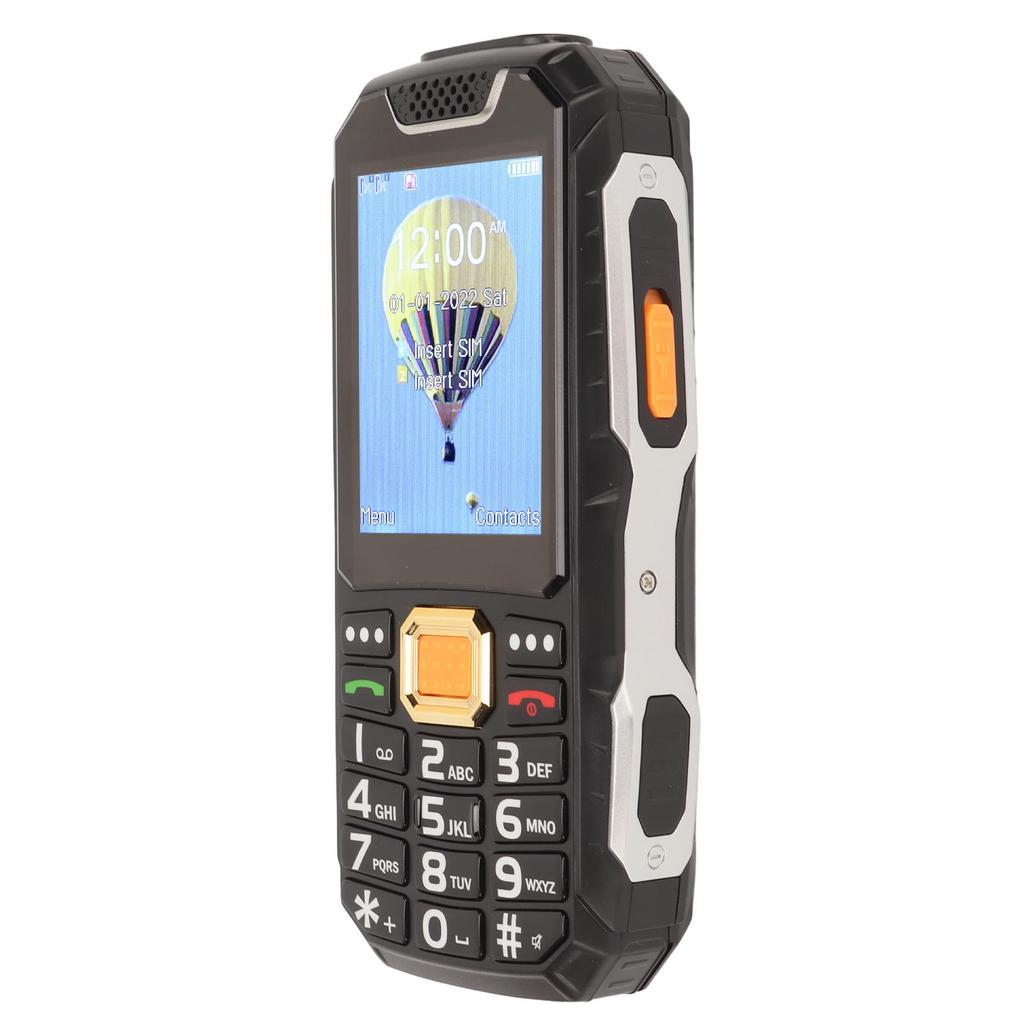 2G Senior Cellphone 2.8in HD Screen 3D Big Button Dual Card Senior Cellphone with Flashlight Black