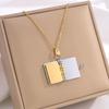 Engraved Titanium Steel Necklace - Fade-Resistant, Emotional Book Pendant, Women's Clavicle Chain Jewelry 