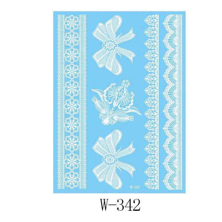 Black And White Lace Tattoo Sticker Wedding Bride Waterproof Tattoo Sticker Tattoo