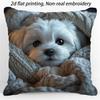 Adorable Maltese Puppy Sofa Pillow Cover Puppy Cushion Pillow Cover Modern Style Durable And Soft Polyester Pillowcase Decor