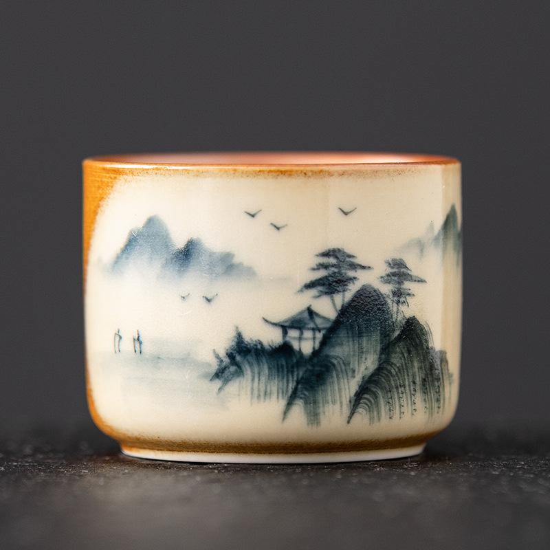 NEW Ceramic Hand-painted Tasting Wood-fired Glaze Small Bowl Special for Drinking Tea Single High-end Master Cup