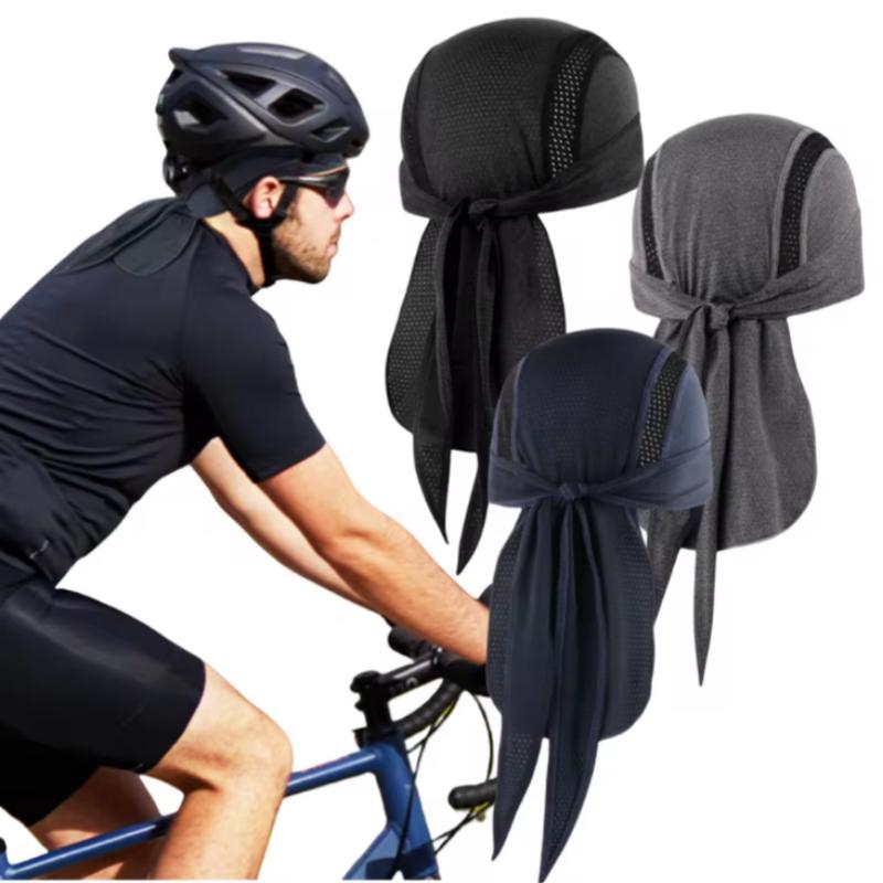 Unisex Quick Dry Breathable Elasticity Turban Headwrap Sports Running Hiking Beanies Cap Cycling Sweat-Wicking Helmet Liner Hat