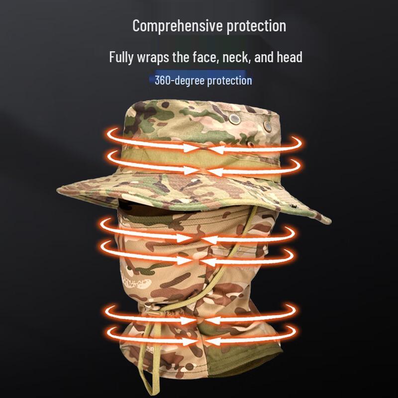 Men's Outdoor Summer Sun Protection Hat with Face Mask