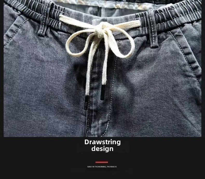 Short en jean ample tendance pour homme - Pantalon décontracté à cinq points de style estival