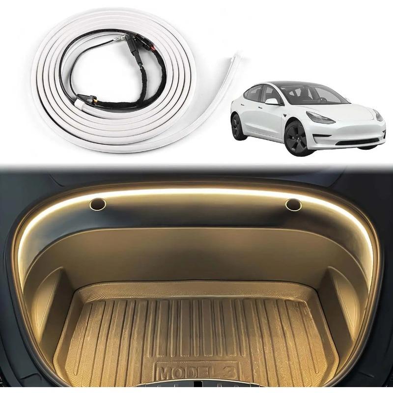 Universal for Tesla Model 3 Y - 12V Front Trunk Frunk LED Ambient Surround Light Flexible Silicone Strip Decorative Lamp