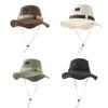 Fisherman Hat for Men, UV Protection Wide Brim Summer Hat, Outdoor Sun Hat with Adjustable Windproof Rope for Hiking Fishing Cycling Sunshade