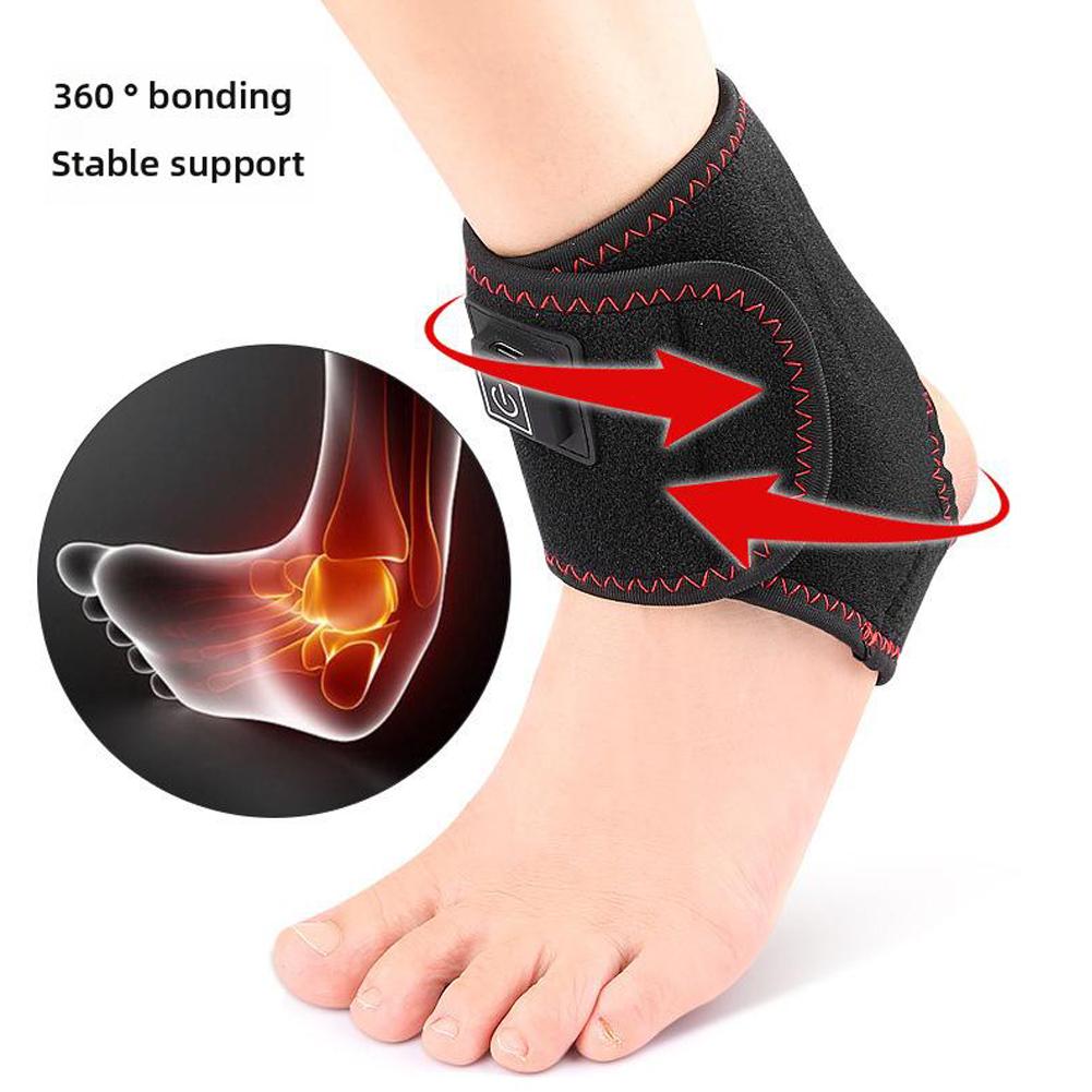 USB Electric Heating Foot Ankle Wrap Heated Ankle Brace Compression Heating Foot Pad Adjustable J5G1