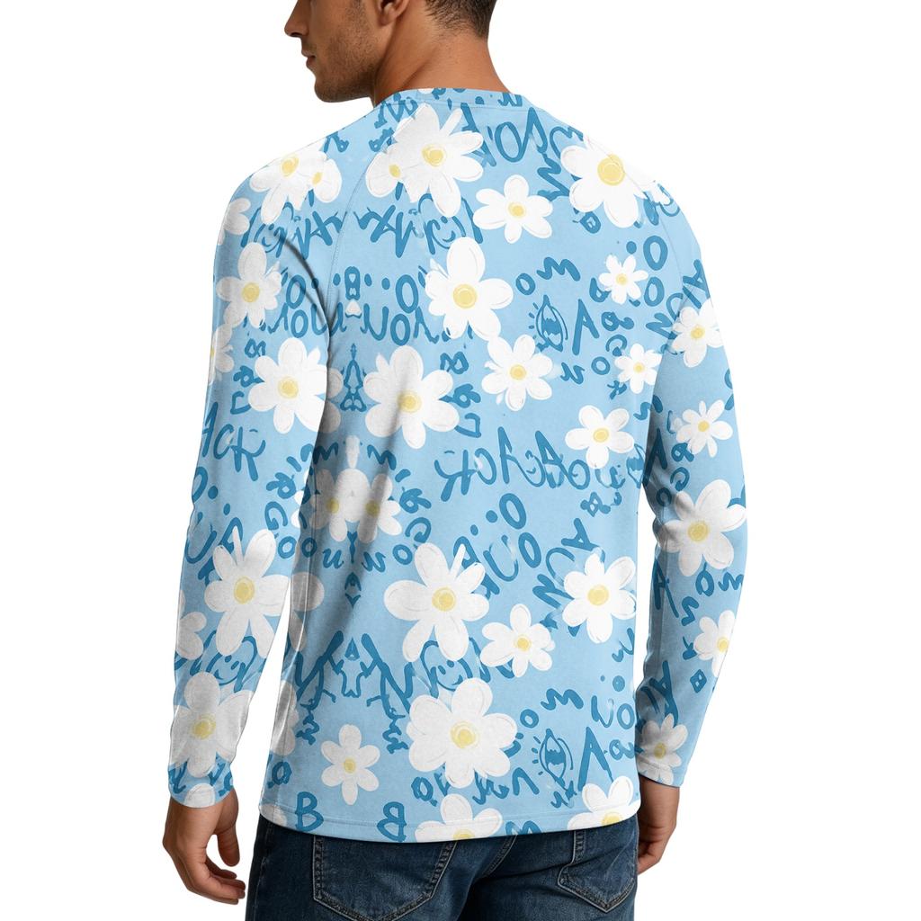Herren 50+ Sonnenschutzshirt Langarm, Blockierendes Angel-Wander-Shirt, Leichtes Outdoor-Top