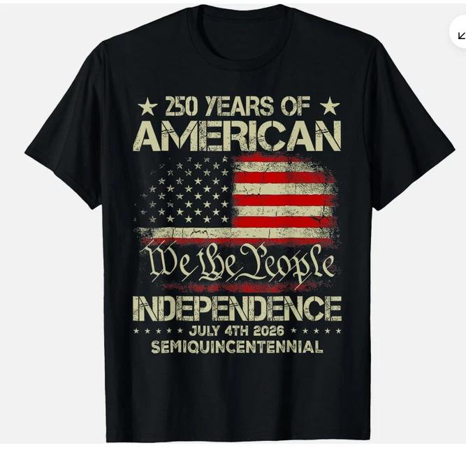 American 250th Anniversary Celebration 250 Years Usa Service Tshirt S