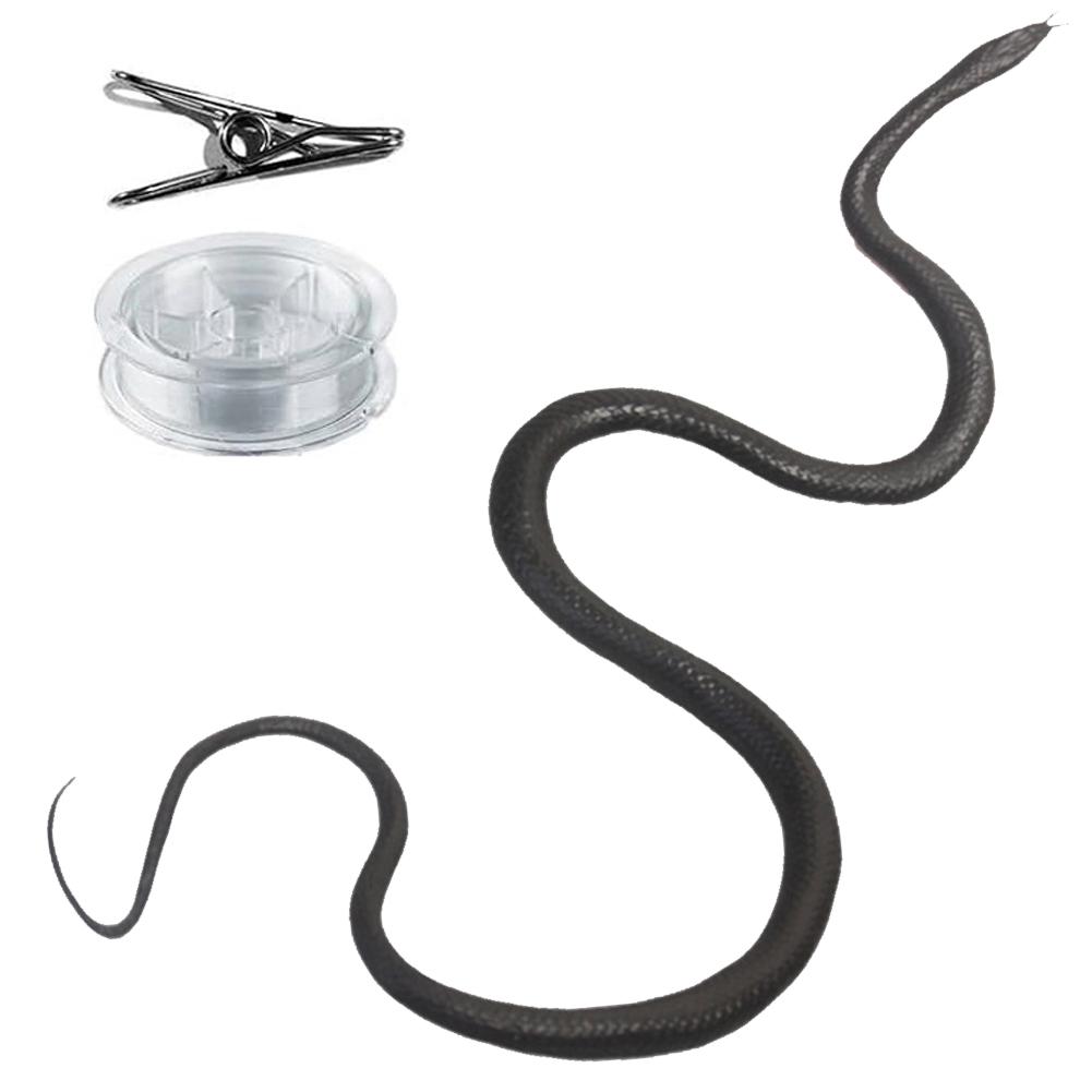 47.2 Inch Realistic Snake Prank Toy with String Clip Realistic Fake Snake Toy Soft Plastic Snake Figure Halloween Prank Props
