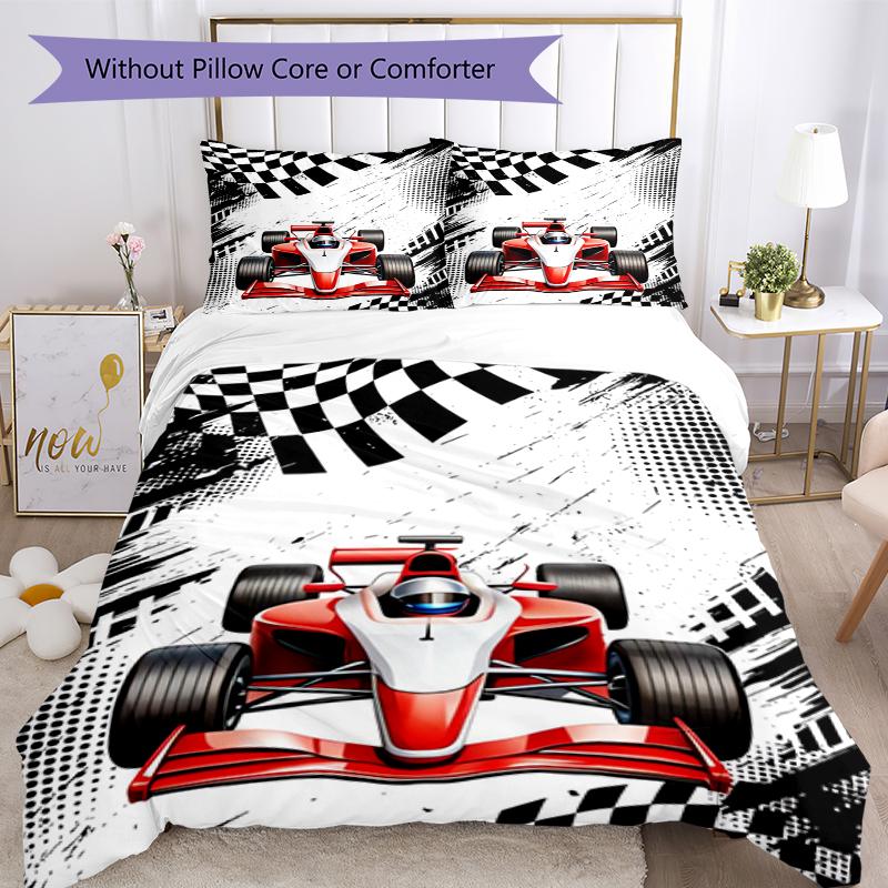 Set Biancheria da Letto da Corsa 3 Pezzi Copripiumino Chiusura Include 1 Copripiumino e 2 Federe, Morbido e Confortevole per Tutte le Stagioni.