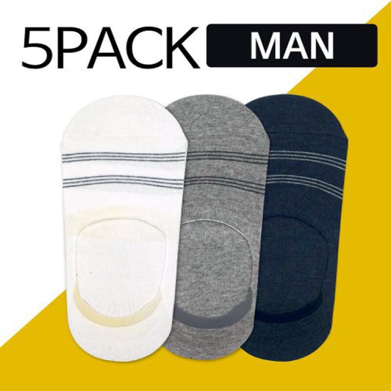 Набор из 5 шт Мужские полосатые тапочки с двойной полосой 5 пар gray 4590₽