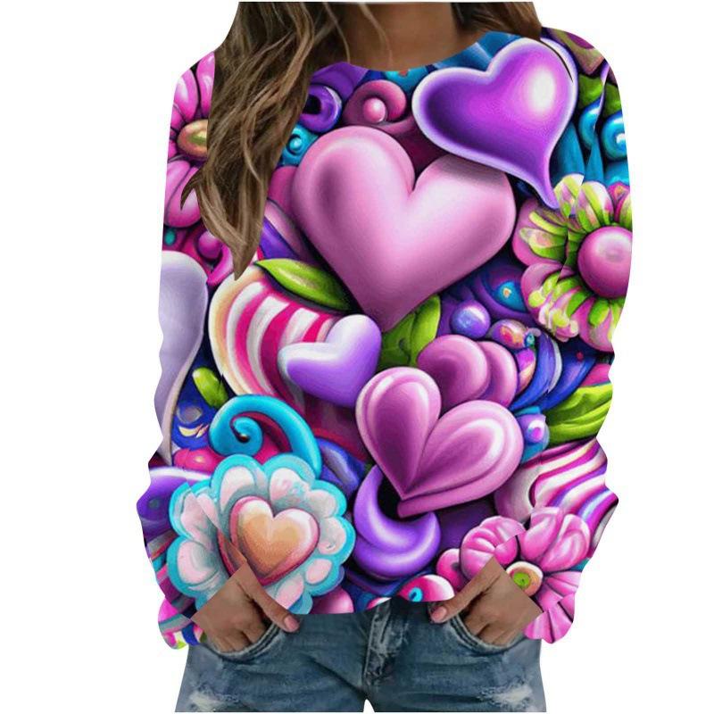 Christmas Sweatshirts Flower Floral 3D Print Women Autumn Fashion Hoodies Streetwear Y2k Pullovers Harajuku Tops Woman Clothing