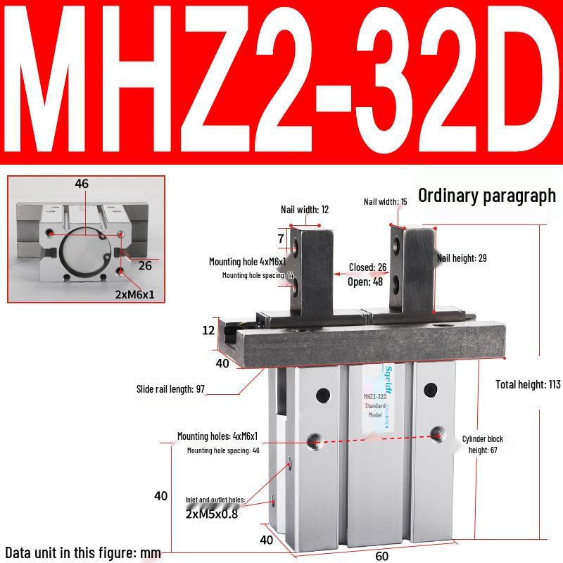 MHZL2 Pneumatic Finger Cylinder Parallel Manipulator Gripper MHZ2/HFZ Series