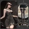 Sexy underwear Sexy pure desire style with steel tray Cross lace backless strap Mesh slim skirt