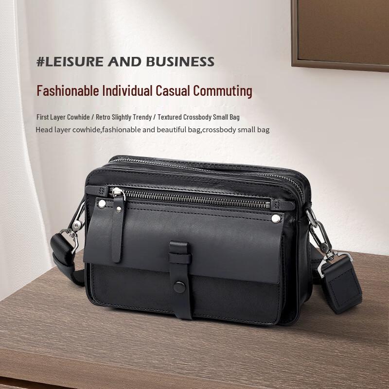 SCHWARZETIENNE Męska torba na ramię ze skóry naturalnej