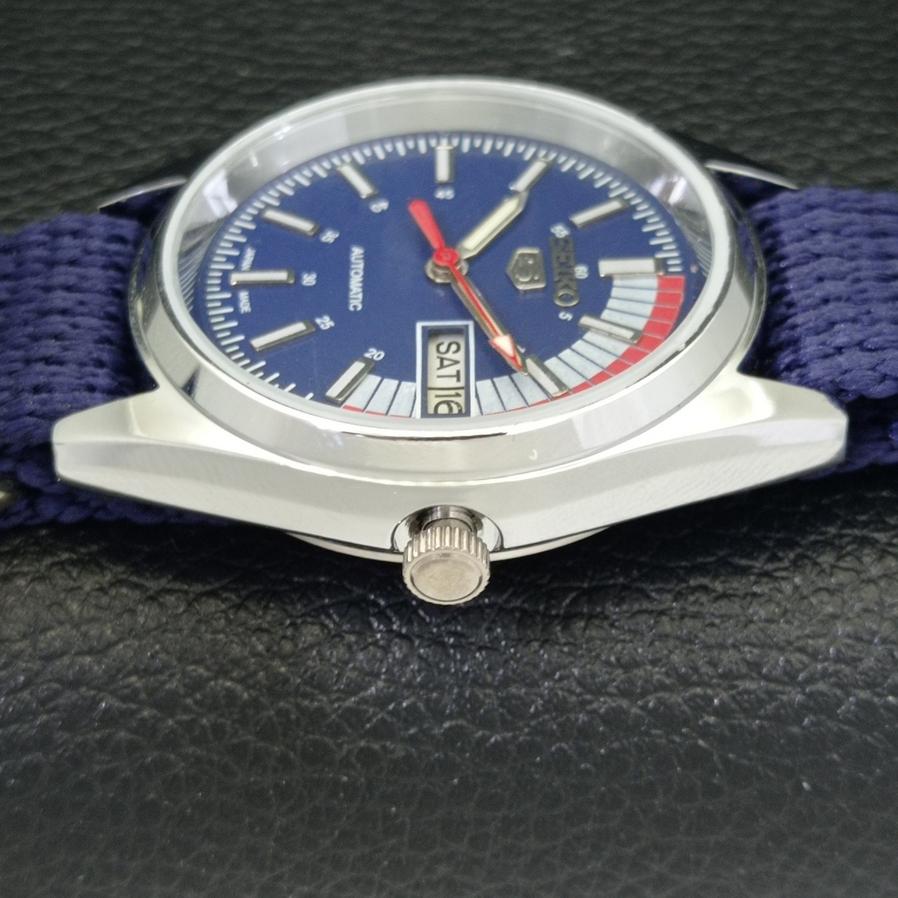 REFURBISHED VINTAGE SEIKO 5 AUTOMATIC JAPAN MENS D/D BLUE WATCH 528-a277002-12
