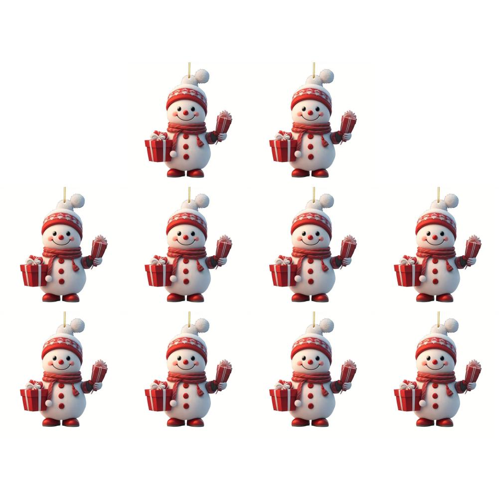 1-10PCS Christmas Tree Pendant Acrylic Xmas Tree Decoration with Lanyard Cute Hanging Ornaments Decorative for Window Fireplace