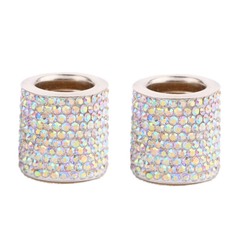 2 Pezzi Moda Collari Poggiatesta Auto Anelli Decorativi Interni Auto Anelli Bling Cromo Strass Accessori Sedile Veicolo