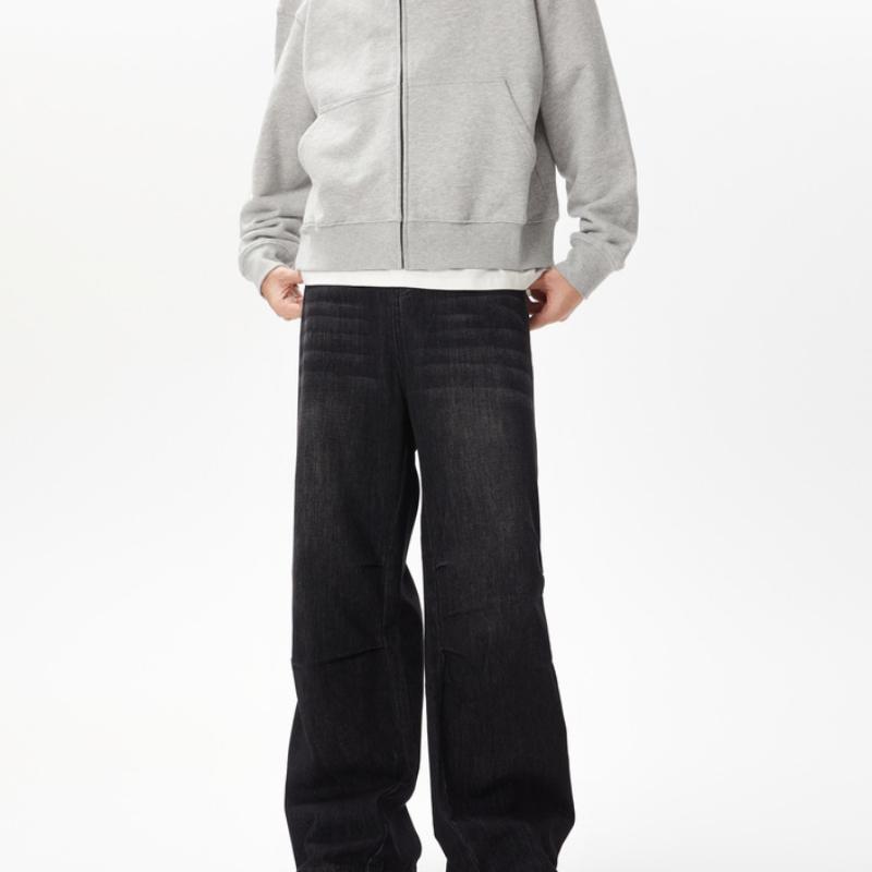 

Полуэластичные джинсы с эффектом состаренности, мужские свободные прямые универсальные брюки американского парашютиста 2XL