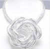European and American men's personalized snake necklace 5mm white K iron-plated curved flexible random shape cool snake chain