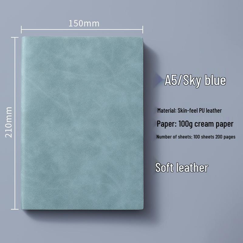 Custom A5 Office Notebook - Thick, Simple Notepad for Business Meetings, Logo Printable