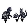 3PCS Metal Cat Decorative Garden Stakes Cat Silhouette Garden Decoration for Outdoor Lawn Ornaments Yard Sign