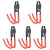 5Pcs Wall Mounted Double Hook Heavy Duty Garage Storage Utility Hooks with AntiRust Coating(Orange )