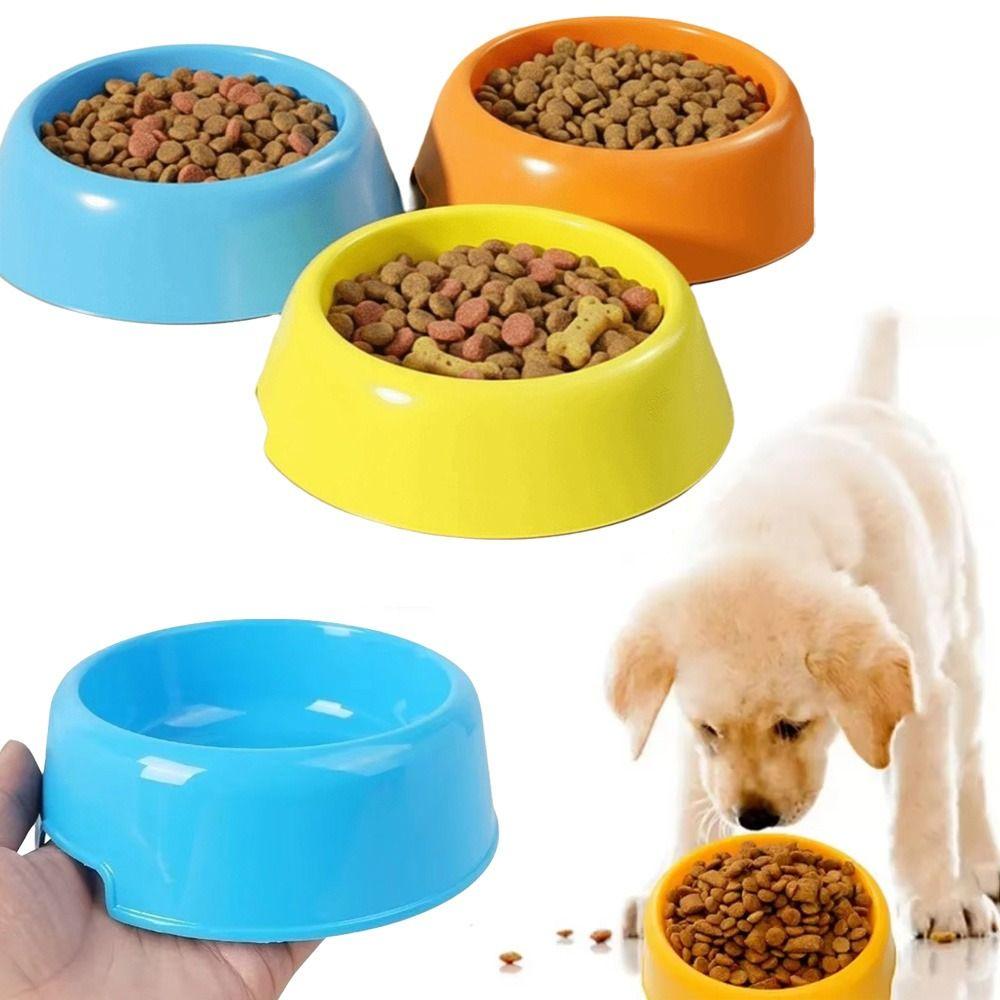 Plastic Cat Bowl Round Shape Cat Plates New Cat Food Bowl Pet Feeding