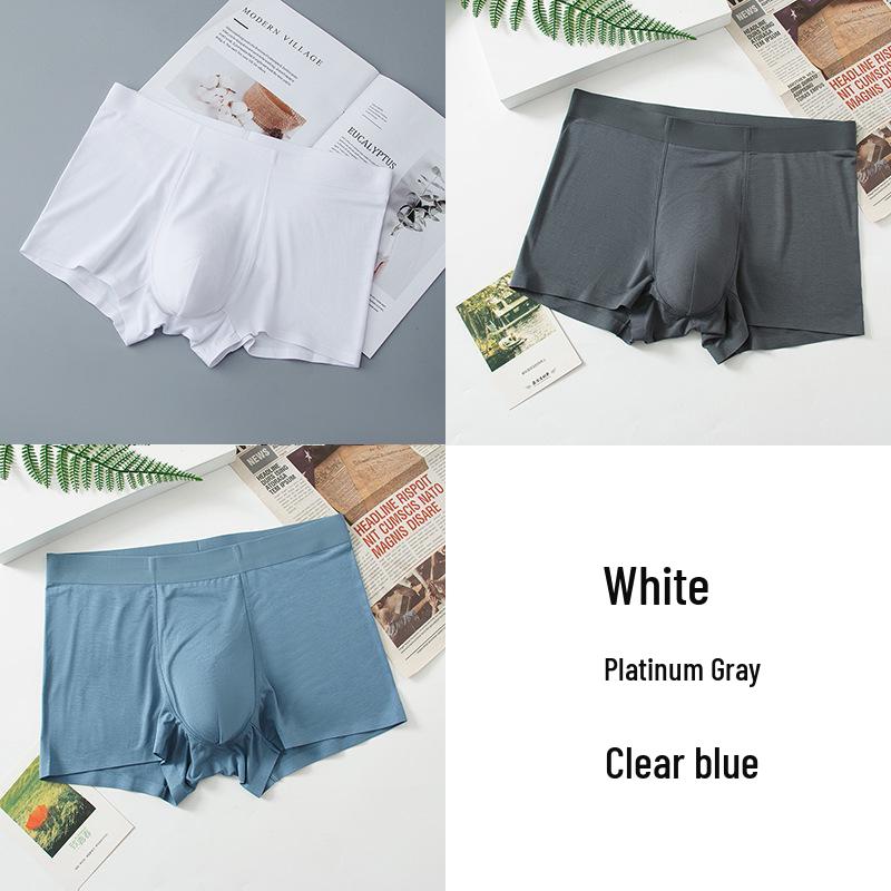 Modal Men's Seamless White Boxer Shorts, Antibacterial & Breathable, Youth Style, Pack of 60