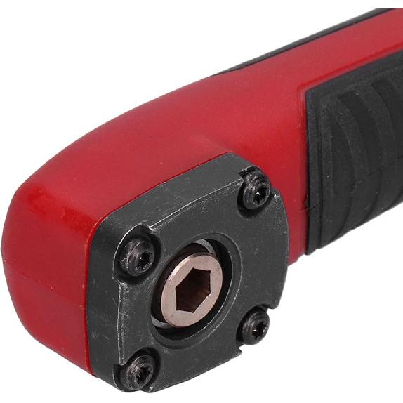 90 Degree Impact Driver Drill Adapter, Multifunctional Red Shockwave Right Angle Adapter Convenient Rubber Handle for Drilling