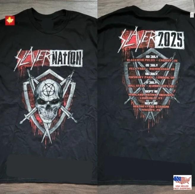 New Slayer Nation Tour 2026 Unisex Short Sleeve REPRINt T-shirt size S-5XL S