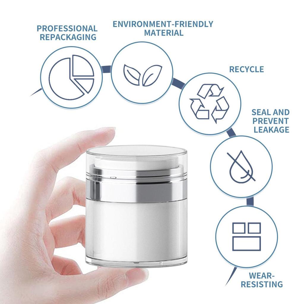 30ml Empty Pump Jar Refillable Cream Jar Vacuum Bottle Squeeze Lotion Jar Portable Travel Container For Cosmetics Lotion ZH