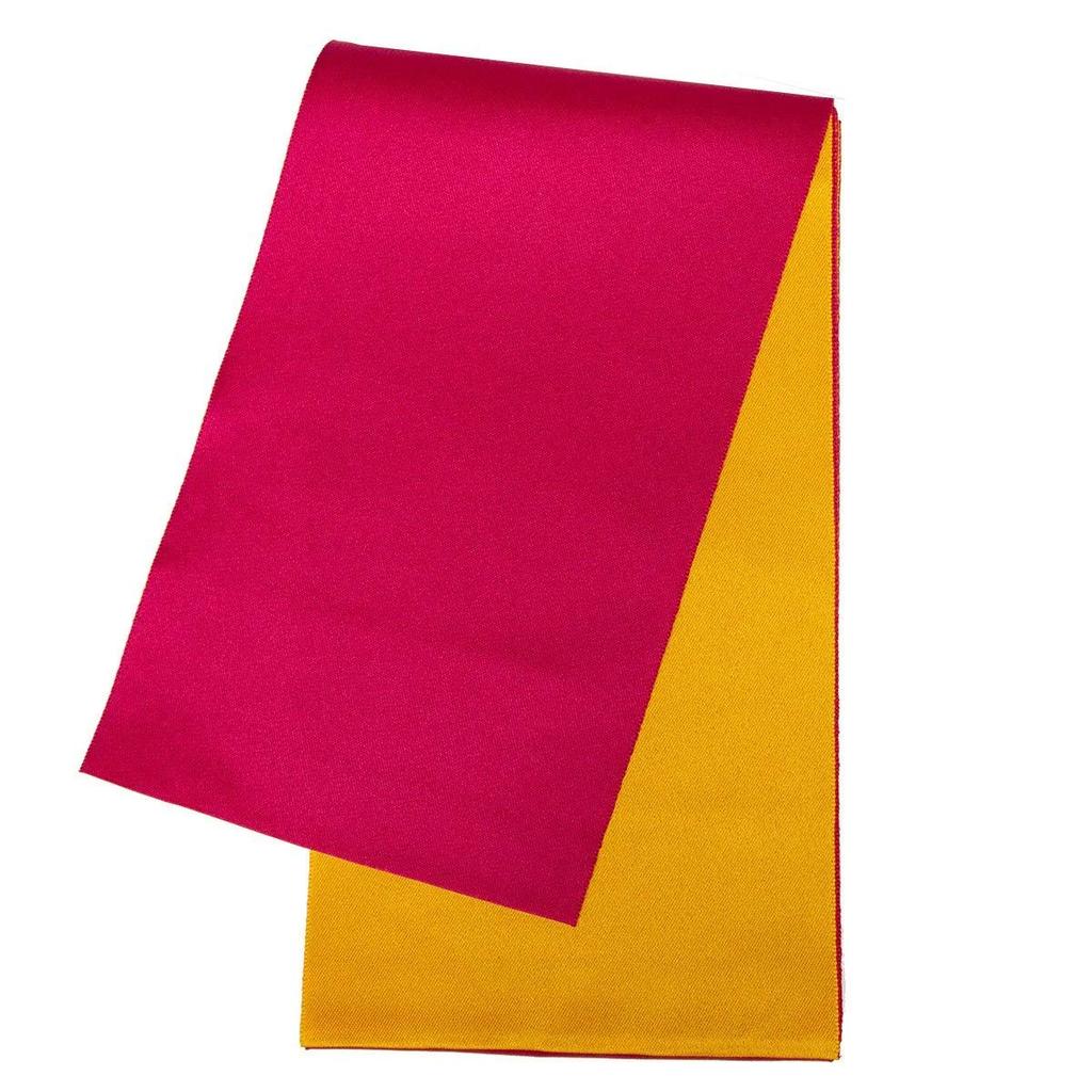 [KYOETSU] [Kyoetsu] Reversible Half-Width Obi for Yukata, Plain, Long Length, Women's (Cherry x Yellow)