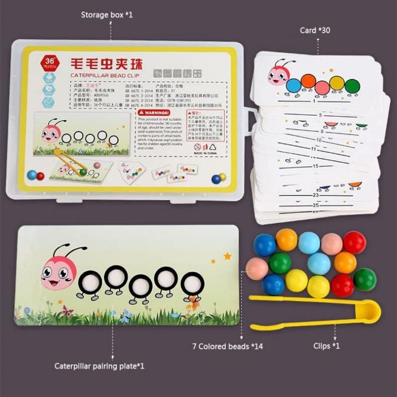 

Сортировка и складывание детских игрушек по методу Монтессори для малышей (гусеница) 1 set