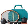 Coarse pottery portable travel tea set high-end one pot four cups business outdoor portable storage bag business office