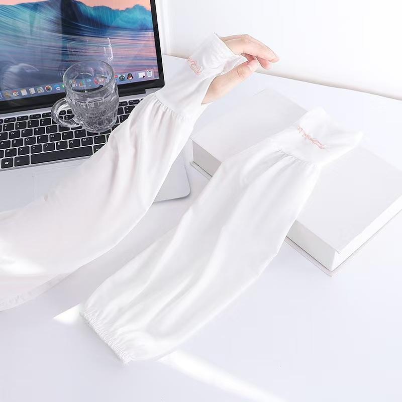 

Loose Sleeve Ice Silk Breathable Hand Sleeve Sunscreen Anti-Ultraviolet Cycling Driving Men And Women Same Style Hand Sleeve белый