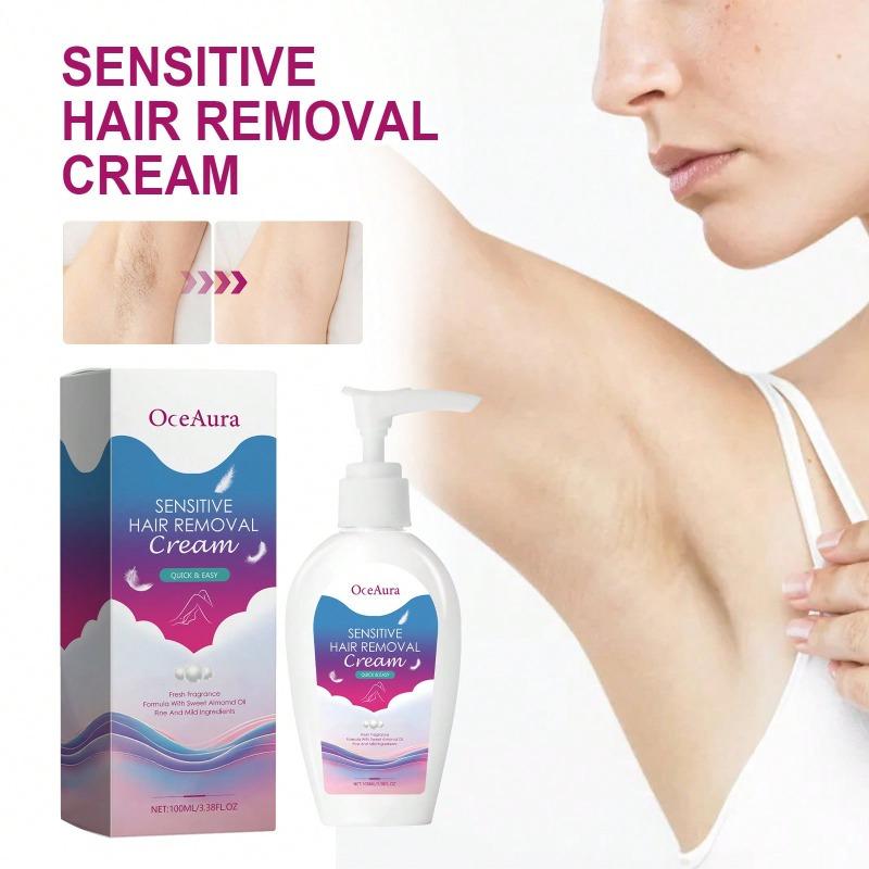 Crème dépilatoire avec 100 ml, douce et non irritante, rend la peau sous les bras, les aisselles et les jambes plus lisse et plus blanche.