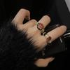 Vintage Medieval Open Ring High-End Light Luxury Set French Retro Heavy Industry Gold Antique Ring Women