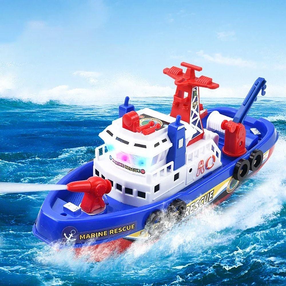 NEW Flashing Light Electric Ship Toy Automatic Steering LED Light Sound Electric Boat Toy Realistic Cruise Ship Toy