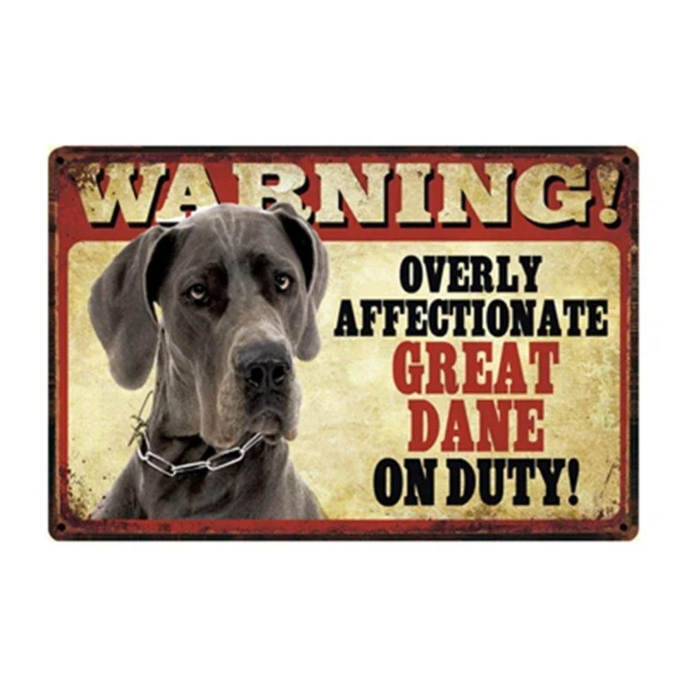 Cartel de Metal Divertido de Advertencia para Perros Decoración de Pared 20x30cm