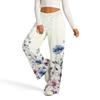 Women's Fashion Casual Loose Floral Print Wide Leg Sweatpants
