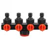 Hot Garden 4 Way Faucet Connector Hose Diverter Plastic Convenient Drip Irrigation Water Connector Home Items