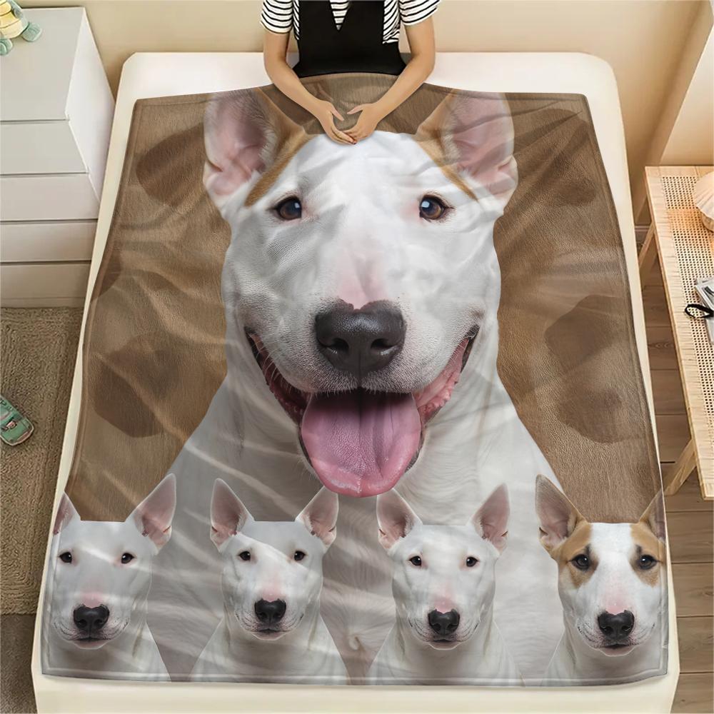 1 Stück Shiba Inu Bullterrier Druck Flanelldecke, Hohe Qualität, Bequem für alle Jahreszeiten, Heimdekoration, Wärme und Komfort, Perfekt für Geschenke
