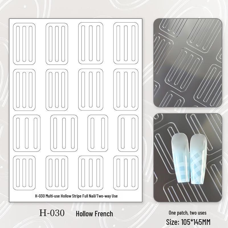 French Lace Nail Art Sticker Refill - No Curling, Multi-use, Adherent Guide Stickers for Pat-Pat Spray Painting.
