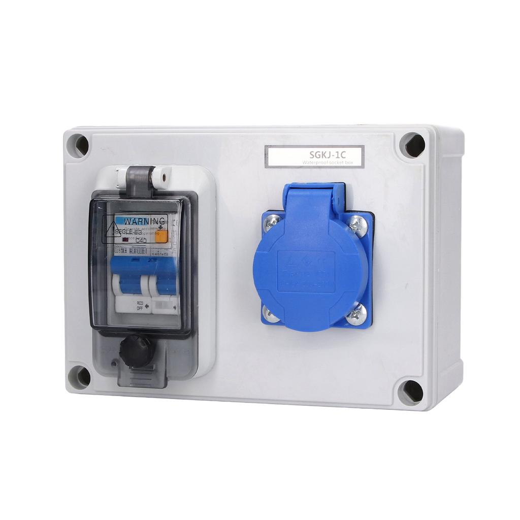 Power Socket Wall Mount Electrical Outlet Box German Standard 200?250V with 230V 40A 1P+N RCD