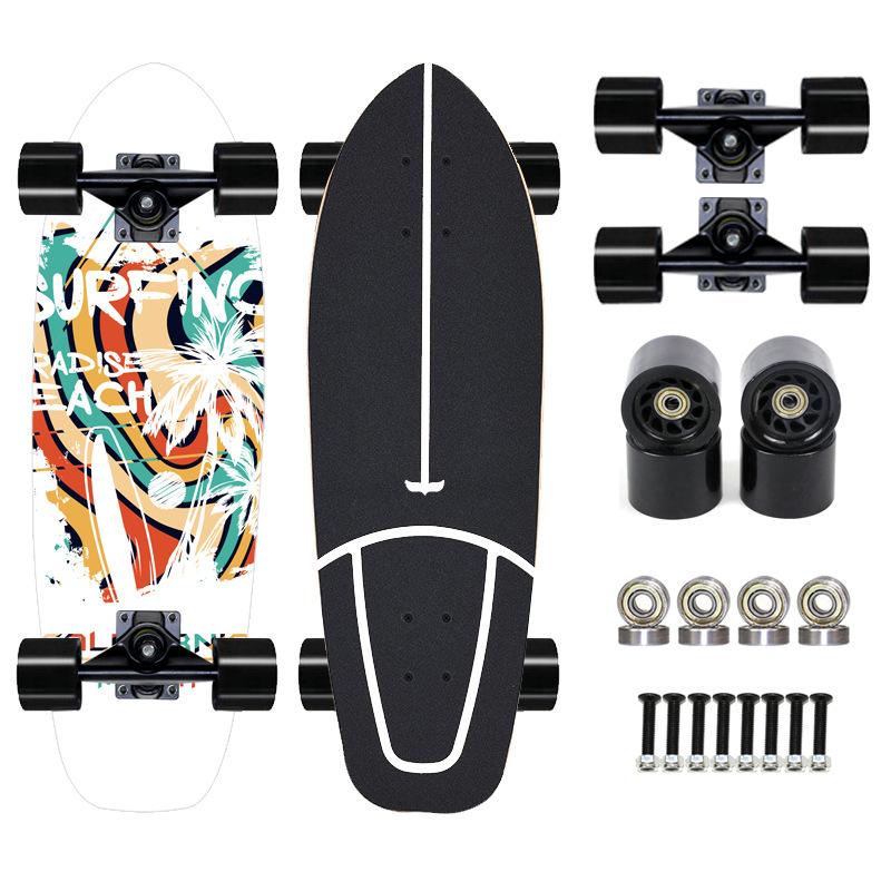 Thailand Maple Big Fish Board Single Upturned Skateboard Walking Board Land Surfboard Brush Street Board Four