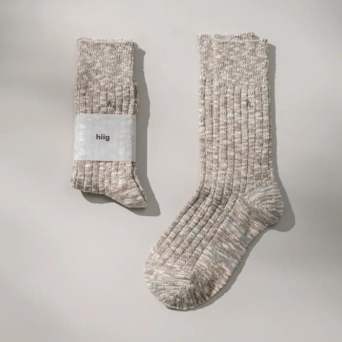 [hiig] no.233 multi-brown slub socks